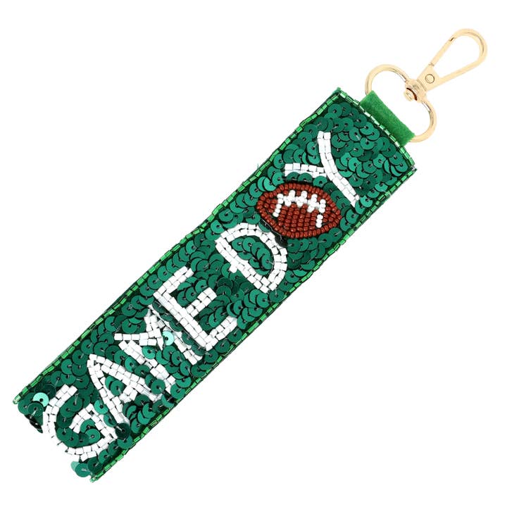 SP Sophia Collection - Wholesale Keychain - Women's - Game Day Seed Beaded Sequin Football Keychain 3