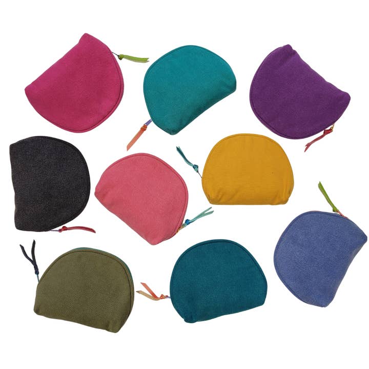 Pochette Tricolore | Pochette in Cotone con Cerniera e Tirante a Contrasto per la vendita all'ingrosso da parte di Unique Batik Fair Trade