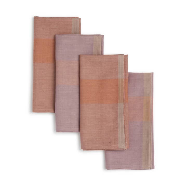 Handwoven Cotton Napkins | Set of 4 | Mango Salsa for wholesale by Sustainable Threads