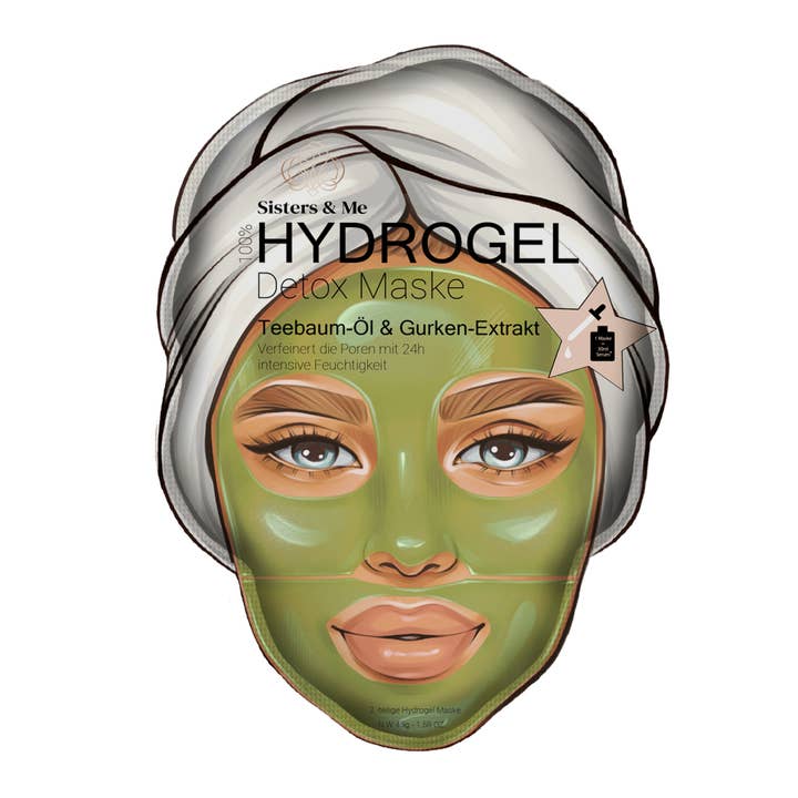 Sisters & Me GmbH - Wholesale Skincare Face Mask - 5X HYDROGEL DETOX MASK WITH TEA TREE OIL & CUCUMBER EXTRACT2