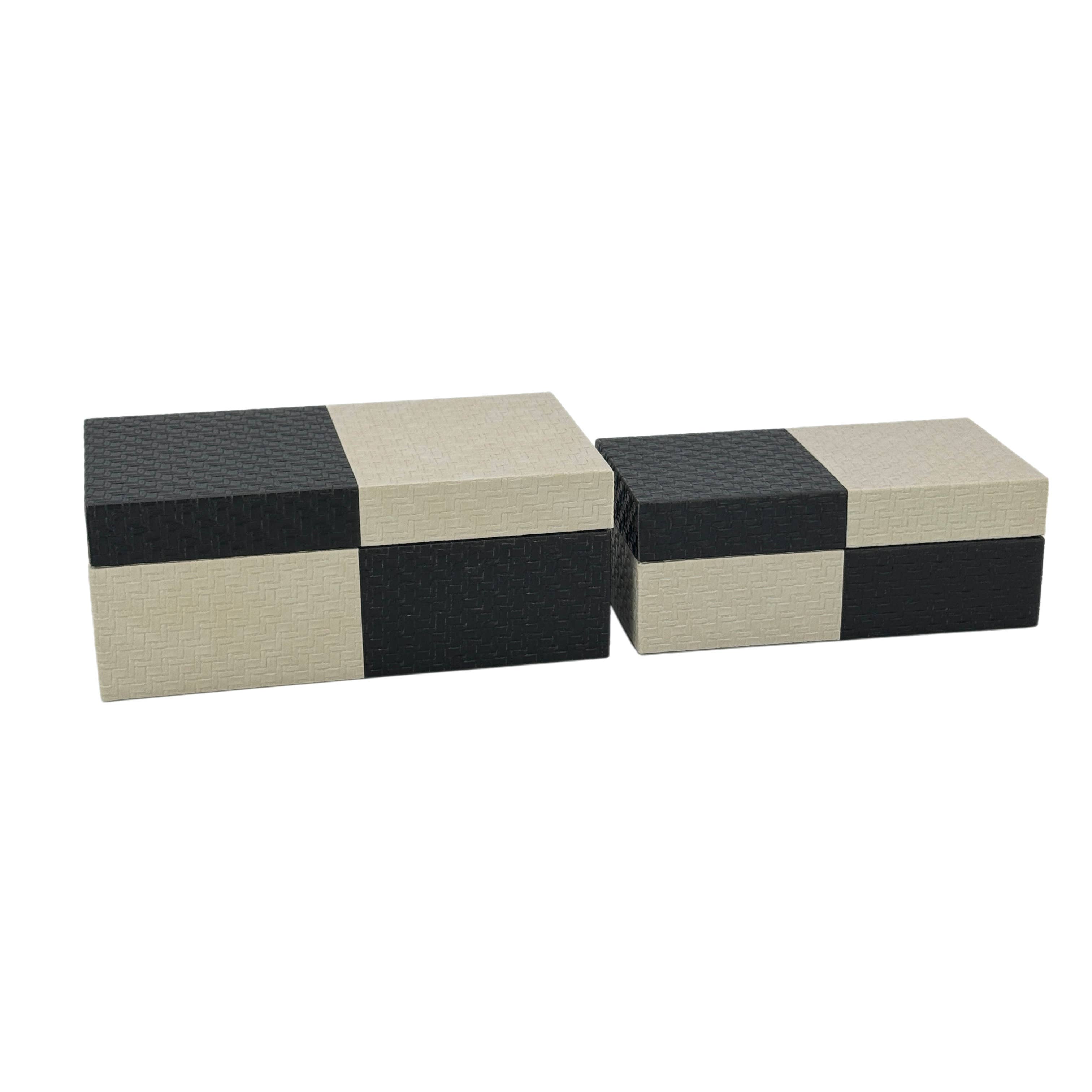 Galt International Company - Vente Boîtes décoratives - Coffret décoratif bicolore en cuir végétalien8