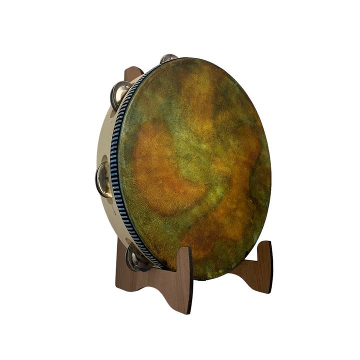 inRhythm - Vendita all'ingrosso Scultura - Tamburello verde da 10" con espositore illuminato opzionale
