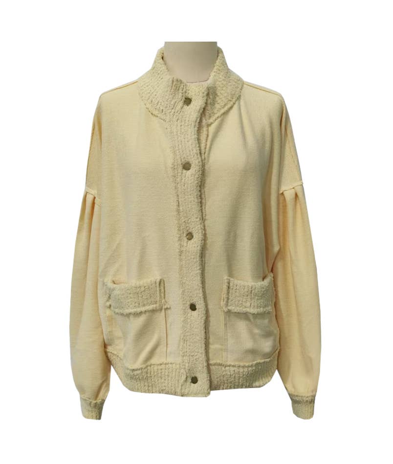 Rosa Clothing - Wholesale Cardigan - Women's - Cozy slouchy boxy drop-shoulder sleeves cardigan18