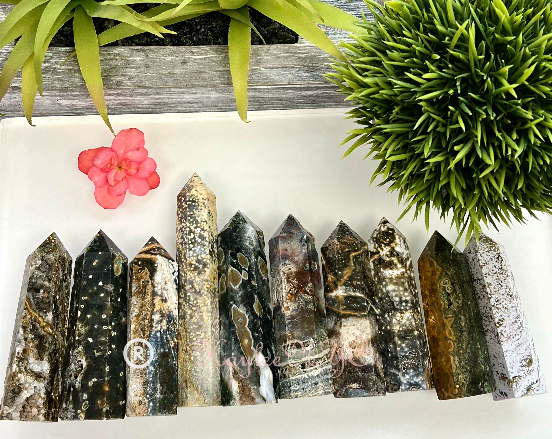 KayleeNYC - Wholesale Spiritual Stone/Crystal - 2 Lb Natural Ocean Jasper Obelisk Tower Point Crystal2