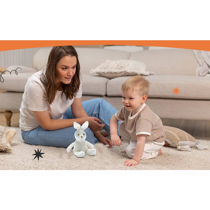 Best Years Ltd – wholesale Handheld rattle – Baby – Knitted Organic Cotton White Bunny Baby Rattle8