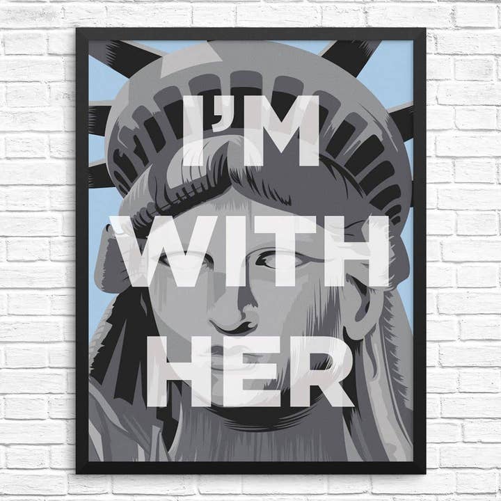 8" x 10 I'm With Her Statue of Liberty Print voor wholesale door Fridgedoor