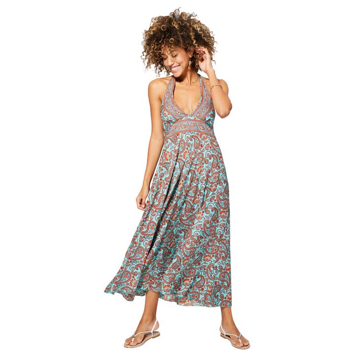 VESTIDO LARGO DE VERANO SIN MANGAS MAXIPA3053D para venta al por mayor de Ipanima