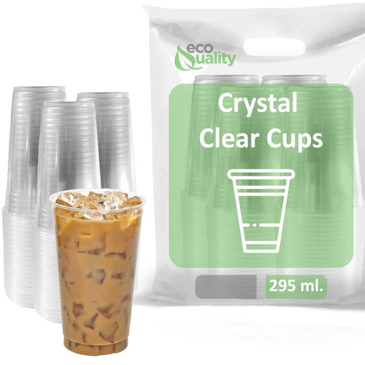 EcoQuality - Venta al por mayor Taza desechable - Vasos desechables de plástico transparente para batidos de 10 oz para mascotas5