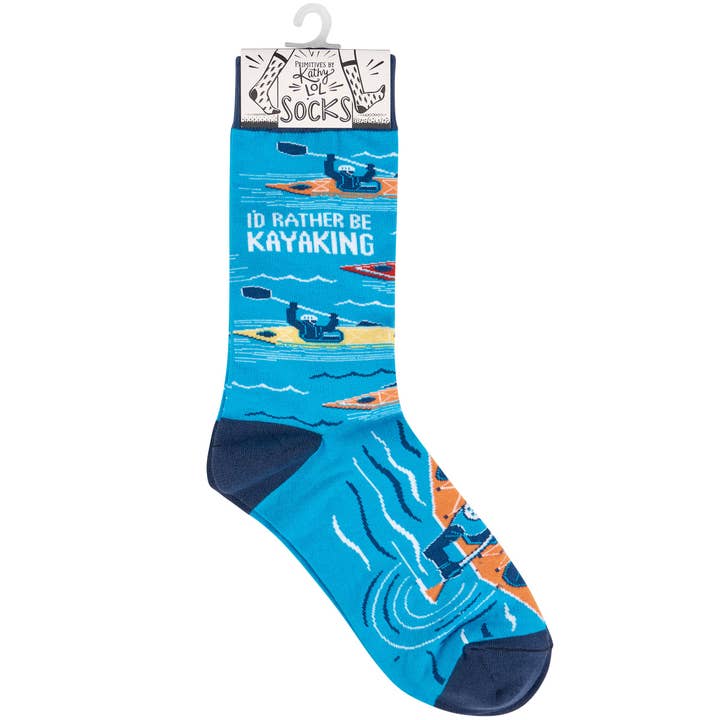 Primitives by Kathy - Wholesale Socks - Unisex - Rather Be Kayaking Socks