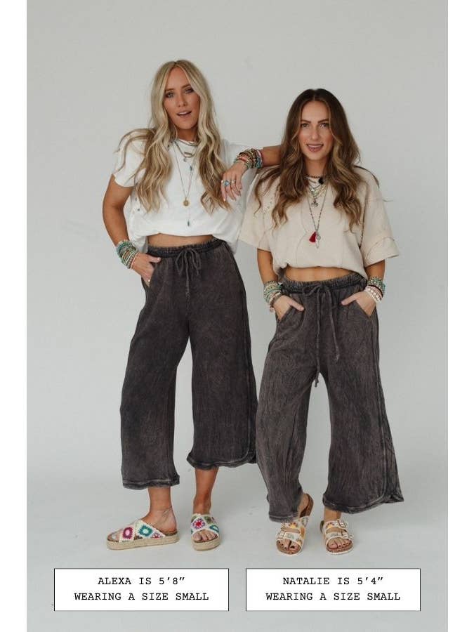 Three Bird Nest - Wholesale Pants - Women's - So Comfy Wide Leg Pant Petite Length - New Charcoal4