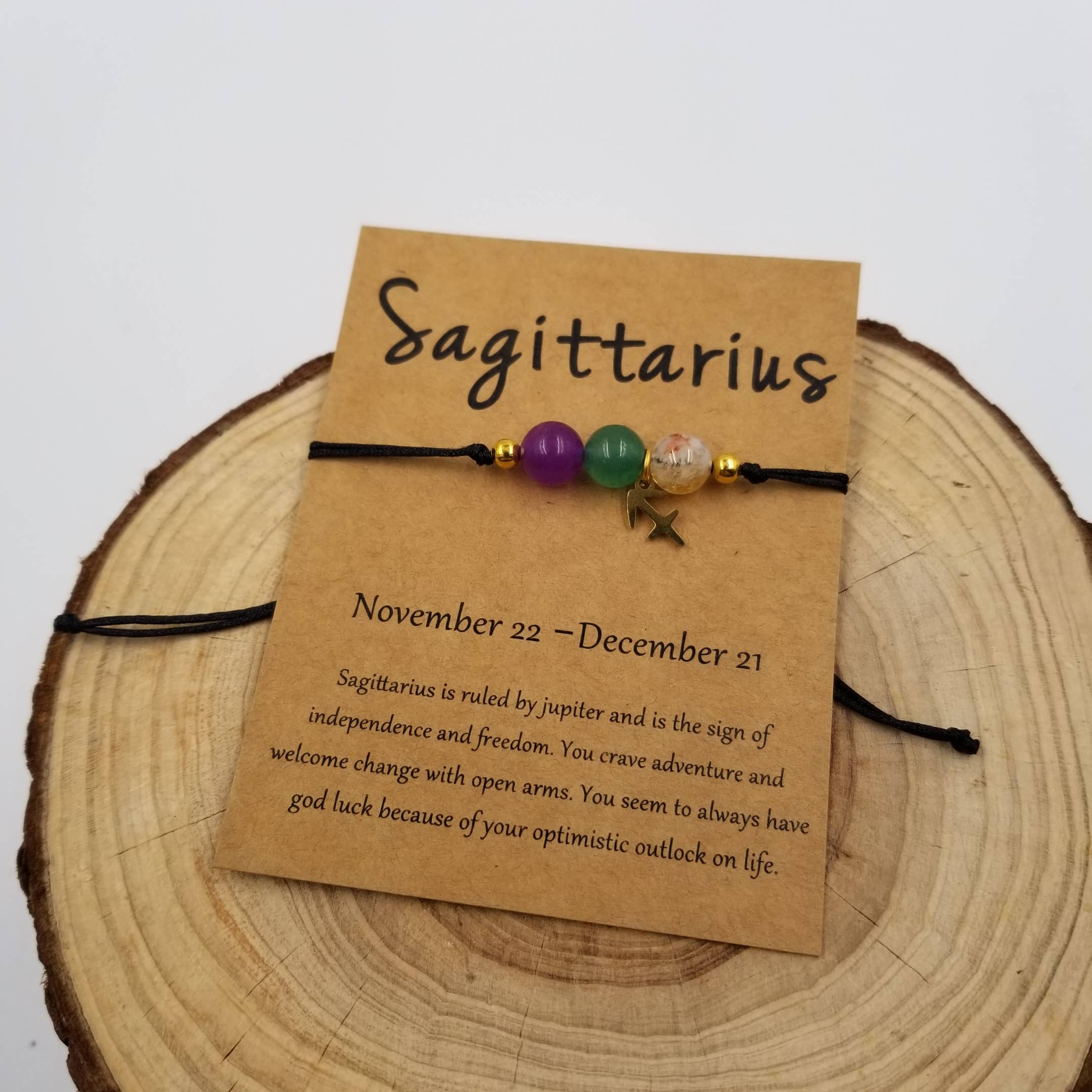 CHAKRA JEWELRY - Wholesale Beaded bracelet - Natural Stone Chakra Bead Constellation Bracelet with Card8