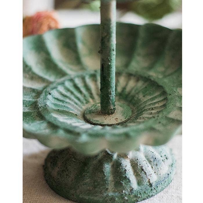 Rustic Reach - Wholesale Decorative Tray - Green Iron Two Tier Small Decorative Tray8