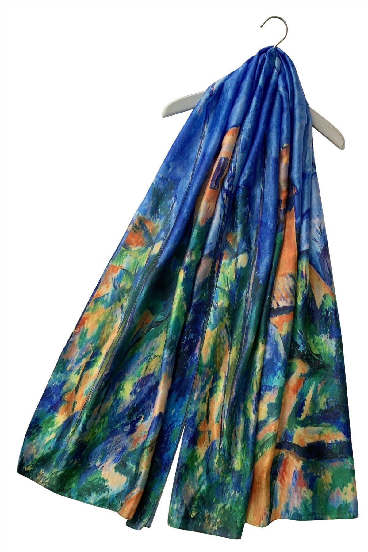 Multi Cezanne Post Impressionism On The Way to The Chateau Painting Print Art Scarf 3725 for wholesale on Faire1
