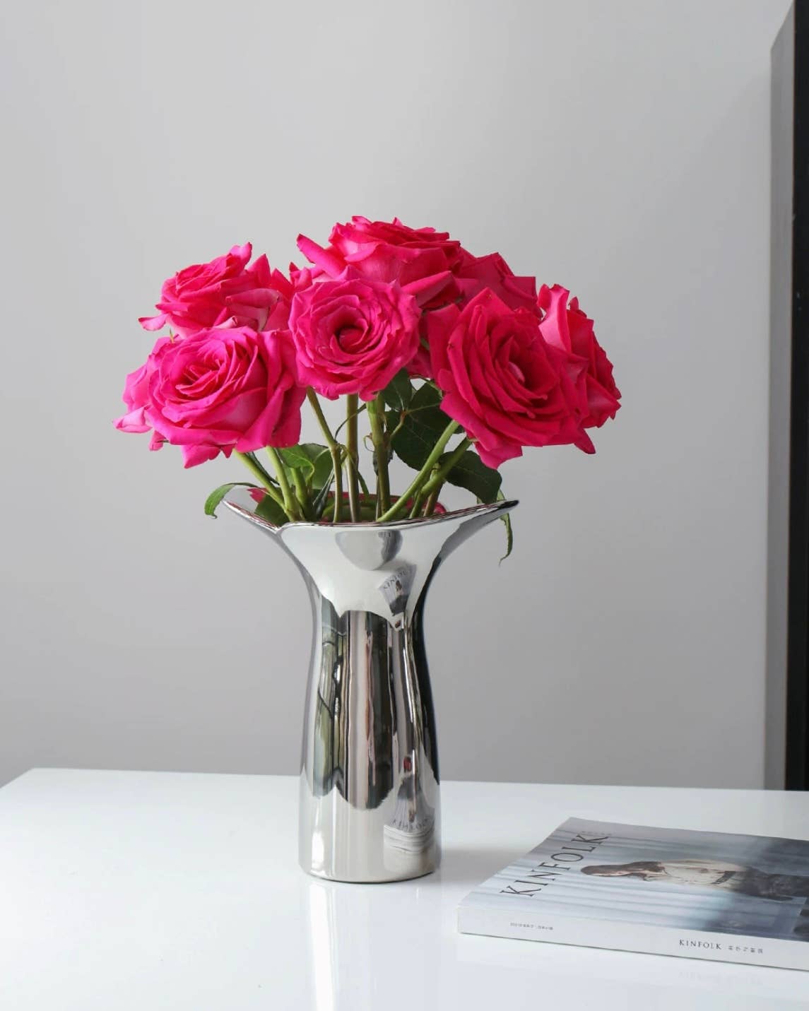 INSPECIAL HOME - Wholesale Vase - Handmade Modern Silver Bloom Vase, Ceramic Centrepiece7