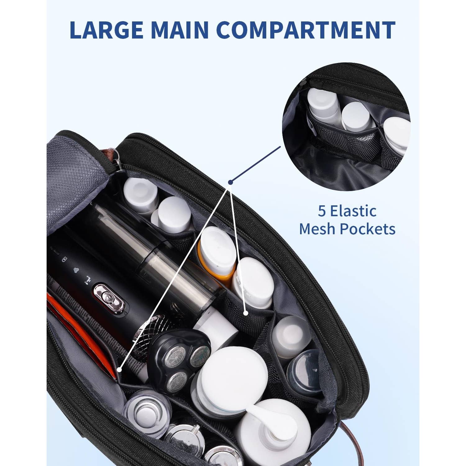 wandf – Engroshandel Toilettaske - Unisex – Canvas & læder Dopp Kit rejse vandafvisende barbertaske3