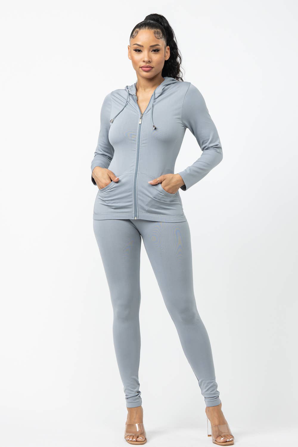 Julia by LoveJ - Wholesale Lounge Set - Women's - Seamless Zip Up Hoodie And Leggings Set27