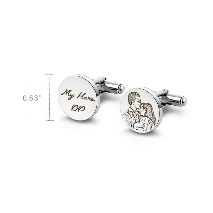Anavia - Wholesale Cufflinks - Personalizable Stainless Steel Cuff Links Gift for Dad