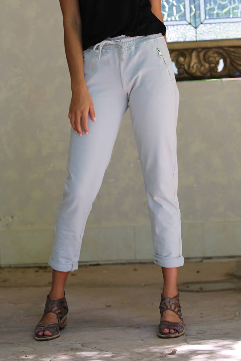 Nostalgia - Wholesale Lounge Sweatpants/Joggers - Women's - NP746-ASIS PULL ON TIE FRONT ZIPPER POCKET FRENCH TERRY JOGG63