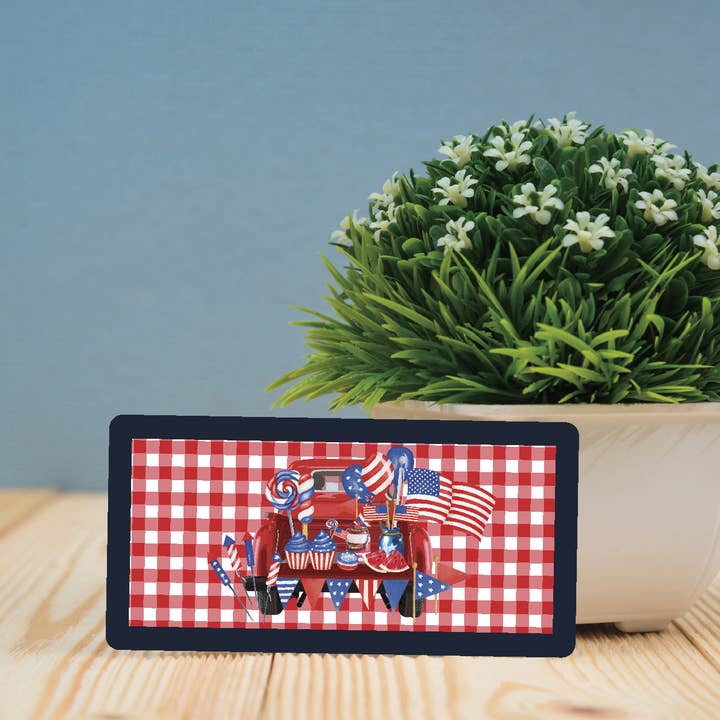 Fjerde juli Truck 4. juli Dekorativt tegn for engroshandel hos Potter's Printing