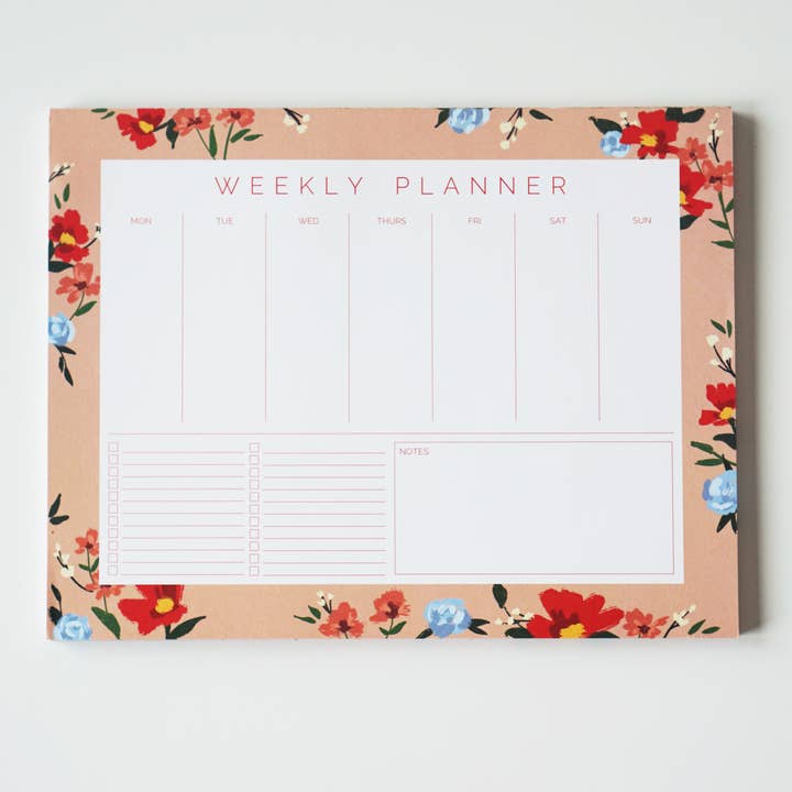 Peach Floral Agenda Bloc-notes pour la vente par Ginably