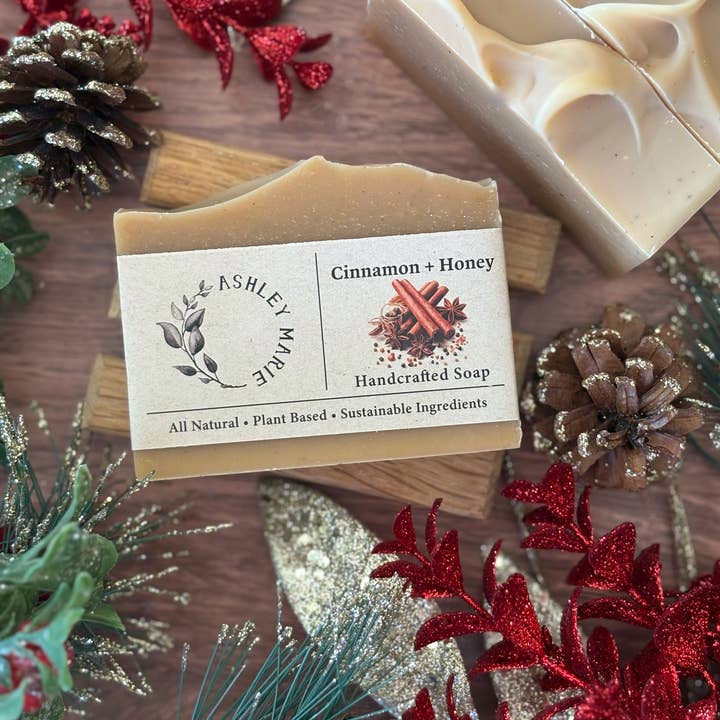Ashley Marie Soap - Wholesale Bar Soap - Cinnamon + Honey Bar Soap-Christmas, gifts, Stocking Stuffer