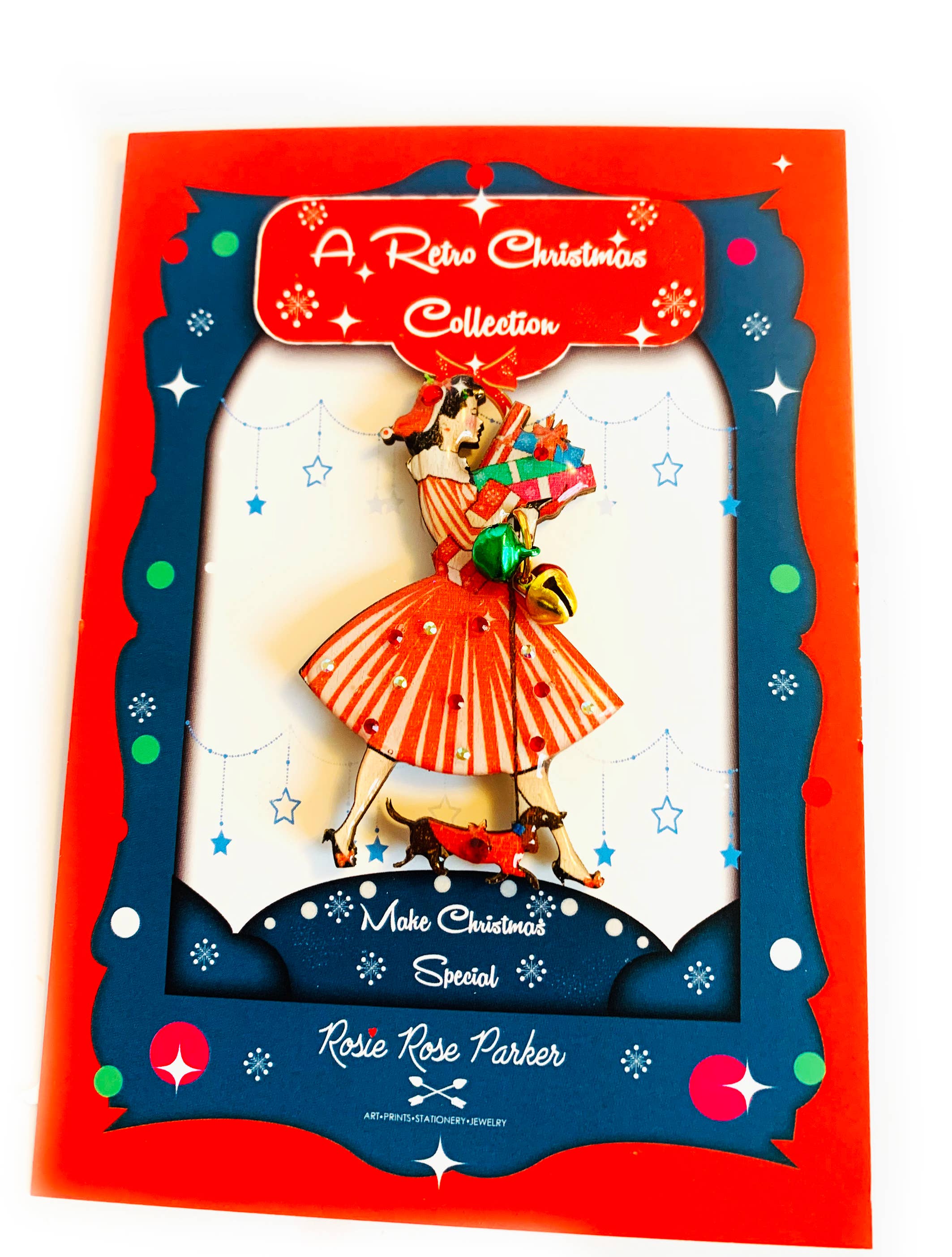 Rosie Rose Parker - Wholesale Brooch - Retro 1950s Christmas brooch Christmas jewellery uk jewllery5