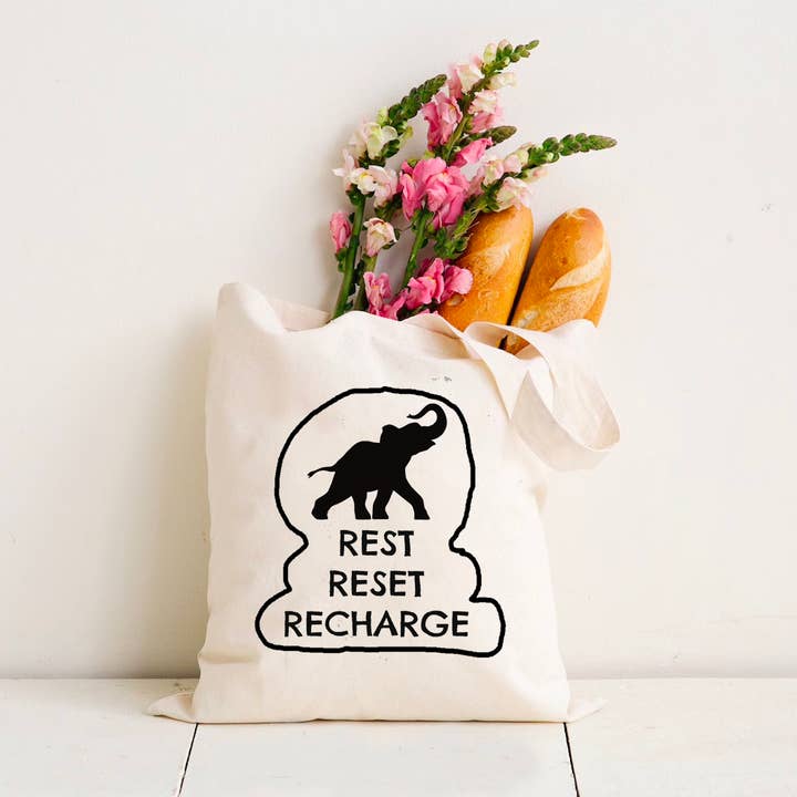Unisex Rest Reset Recharge Tote/ bolso/bolsa de compras para venta al por mayor de Maqoba
