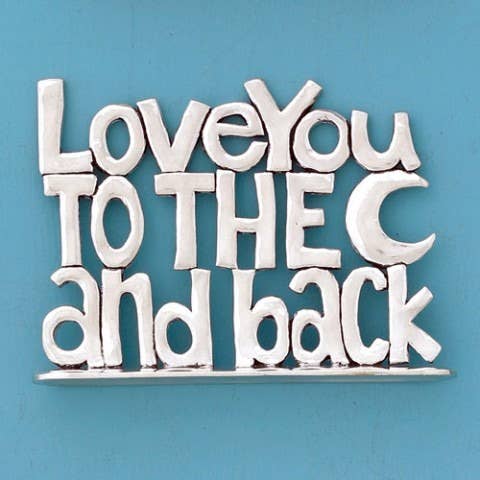Large Love To Moon Standing Word Plaque for wholesale by Basic Spirit