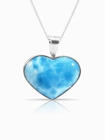 Larimar Large Heart Pendant Nadia for wholesale by Larimar Magic