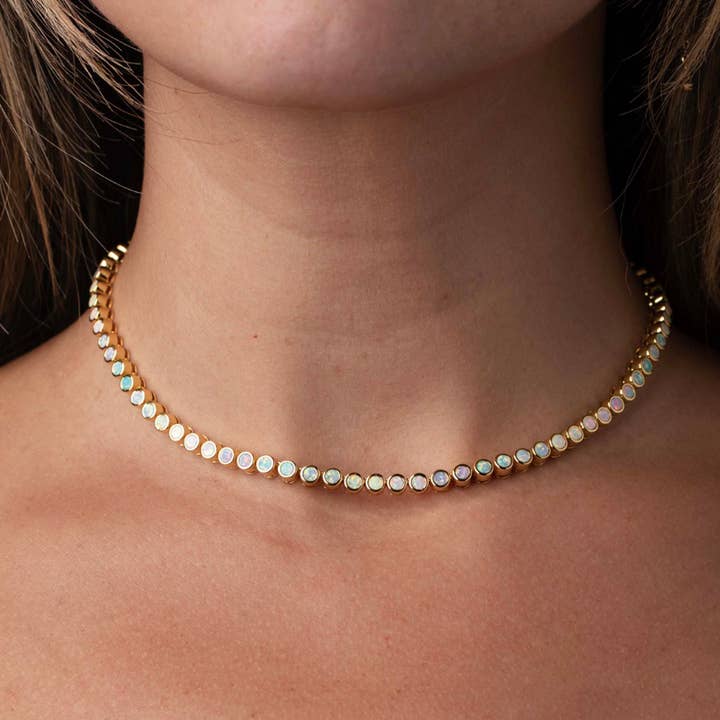 La Kaiser - Wholesale Link & Chain Necklace - Opal Ombre Tennis Nekcklace