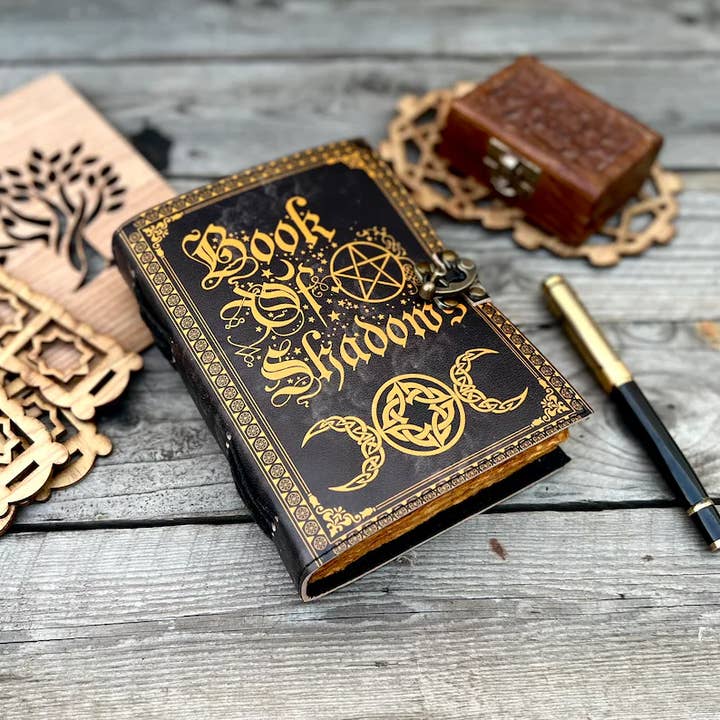 Jay mataji Handicrafts - Vente Journal intime - Livre des Ombres, grimoire en cuir, journal en cuir magique1