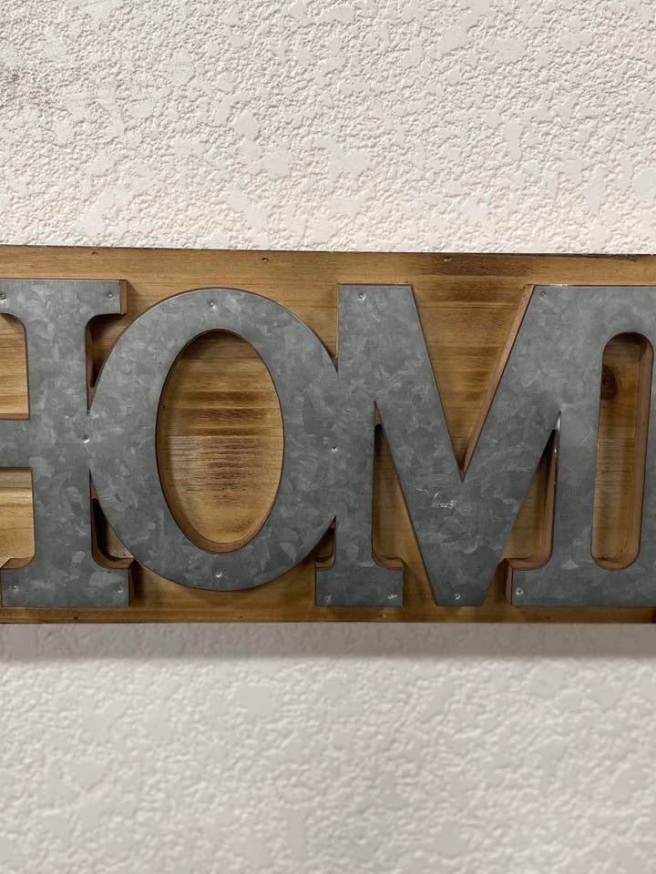 Metallbeschichtetes Zuhause auf Holzschild für den Großhandel von Refinery 86 Home Decor
