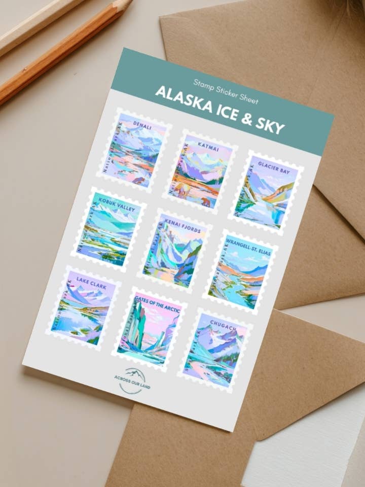 Alaska National Parks - Sticker Sheet for wholesale by Across Our Land