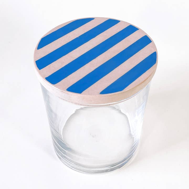 Glass Pot with Stripey Lid and other Purchase Wholesale glass jar with wooden spoon. Free Returns & Net 60 Terms on Faire trending on Faire.