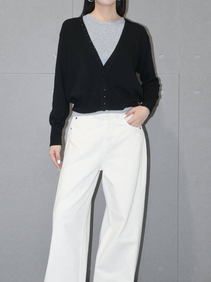 Top de Lã de Duas Peças por atacado de Blanc.Noize