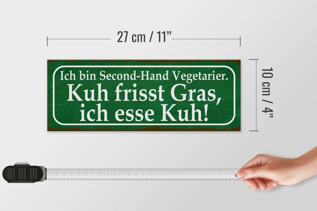 Femer - Wholesale Sign - Wooden sign saying 27x10cm I am second-hand vegetarian decorative sign wooden sign4