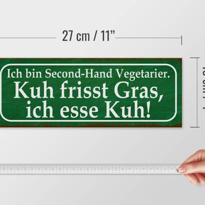 Femer - Wholesale Sign - Wooden sign saying 27x10cm I am second-hand vegetarian decorative sign wooden sign4