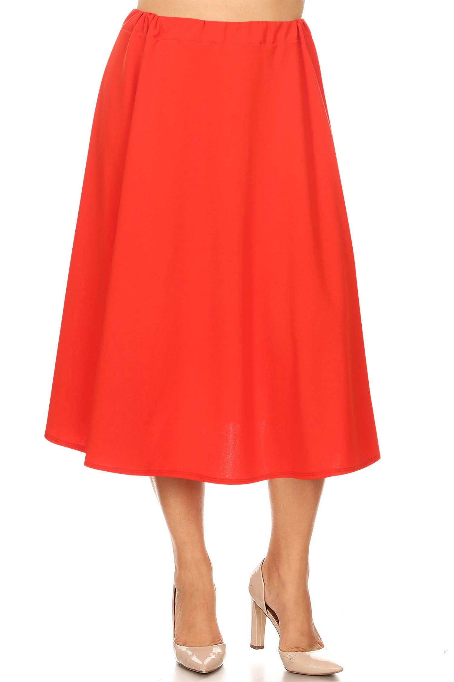 MOA COLLECTION - Vente Jupe – femme - Jupe mi-longue taille trapèze taille haute pour femmes4