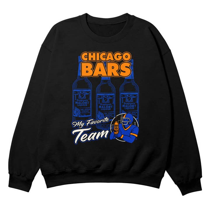 Crewneck noir Chicago Bars pour la vente par Boss Dog