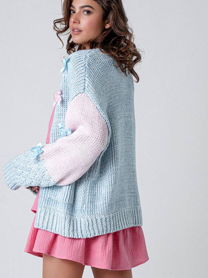 BLUE Cotton Candy Coquette Cardigan for wholesale on Faire