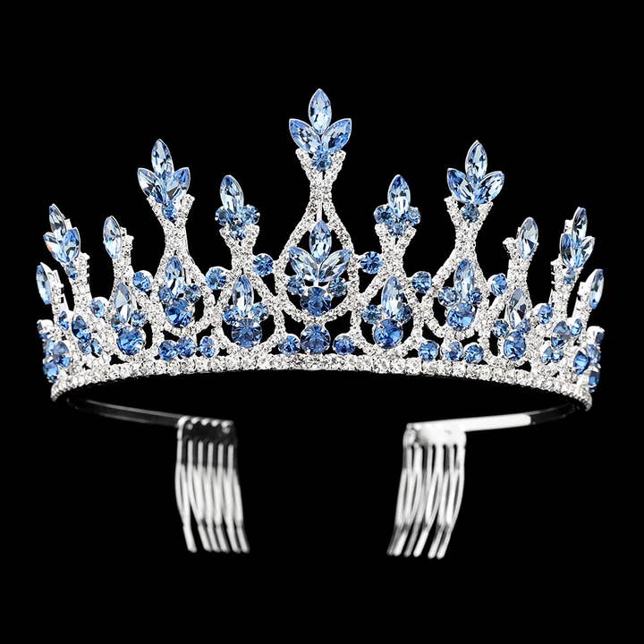 Sensibling Corp. - Wholesale Tiara - Women's - Marquise Stone Cluster Embellished Royal Crown Princess Tiara11