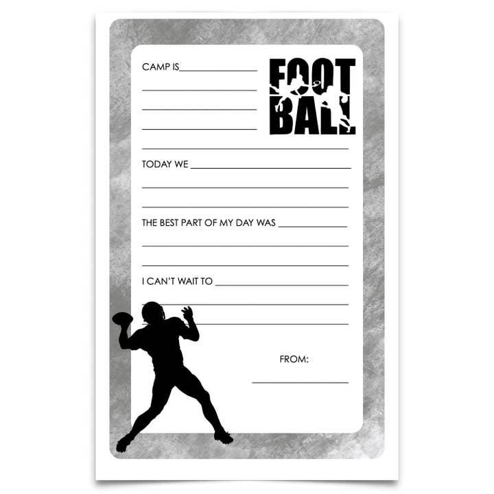 FILL IN NOTEPAD - FOOTBALL SILHOUETTE for wholesale by Namedrops