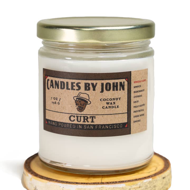 Curt - Sage & Cypress - 7oz Natural Coconut Wax Candle for wholesale by Candles By John