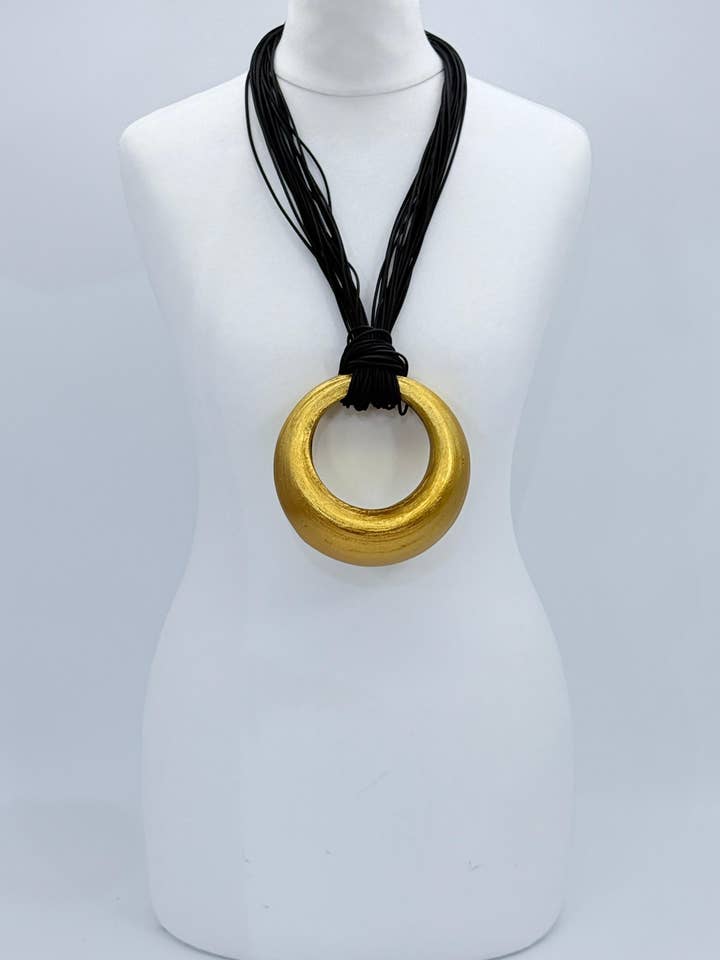 2-in-1 Moon Crescent Necklace & Bangle – Handmade Upcycled Bamboo Boho Jewelry for wholesale by Jianhui London