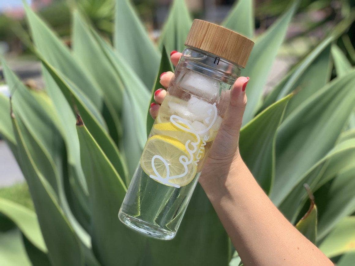 Real Active – wholesale Vattenflaska – 650ml vattenflaska glas med infusionsvätska4