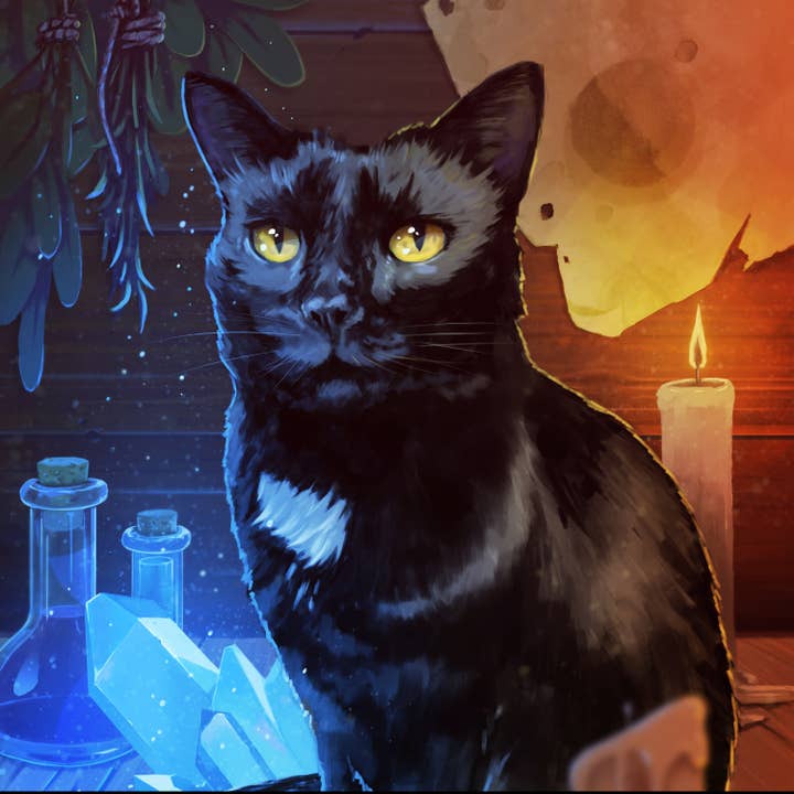 Cat Familiar Prints - Schwarze Katze für den Großhandel von Caverns & Calicos