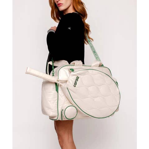 Caraa - Wholesale Sports Bag - Unisex - Tennis Quilted Duffel in Ivory4