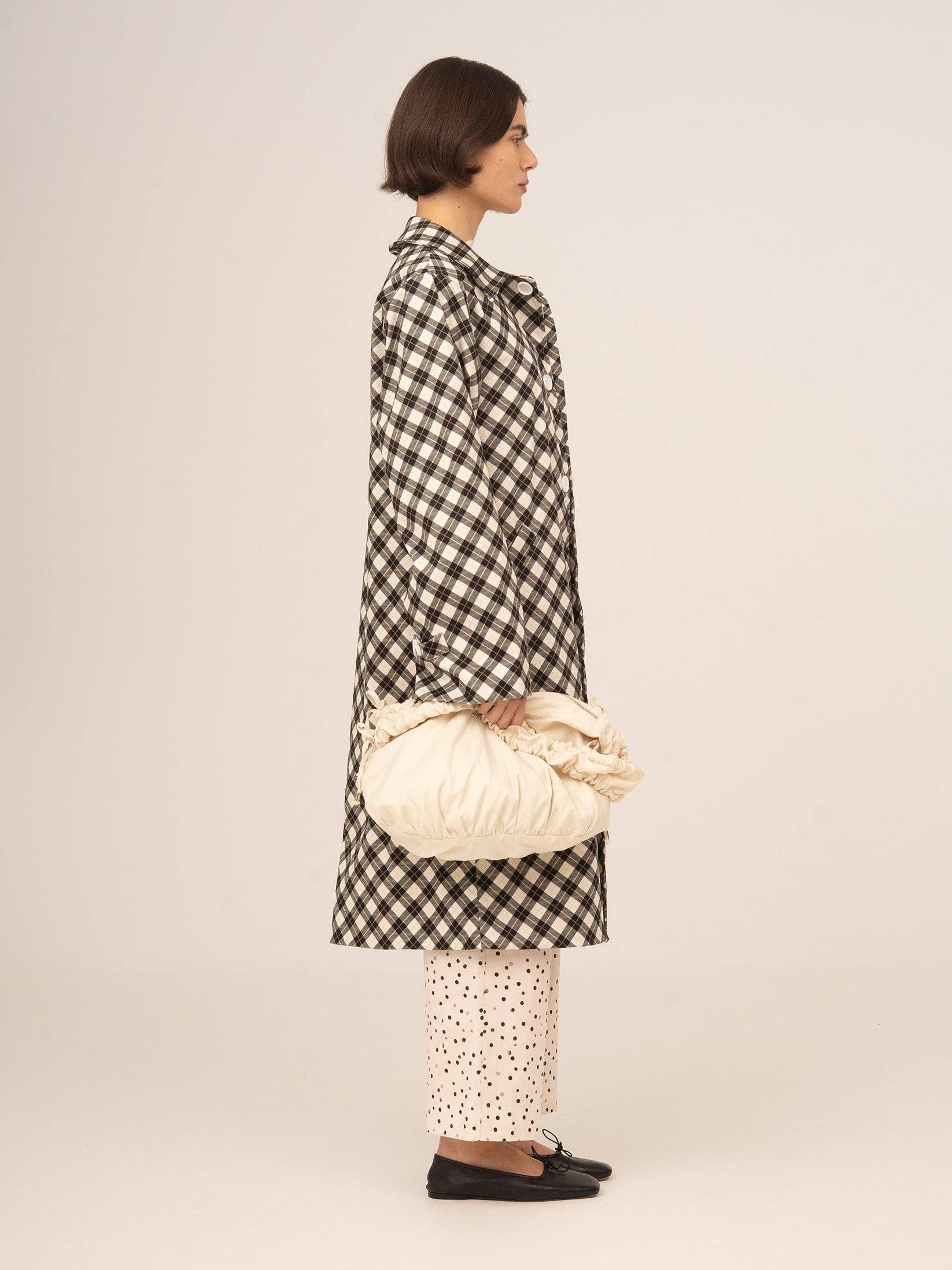 CARMEN SAYS - Wholesale Trench Coat - Women's - Gabardine with Geometric Print Inspired by Classic Betty Argyle1