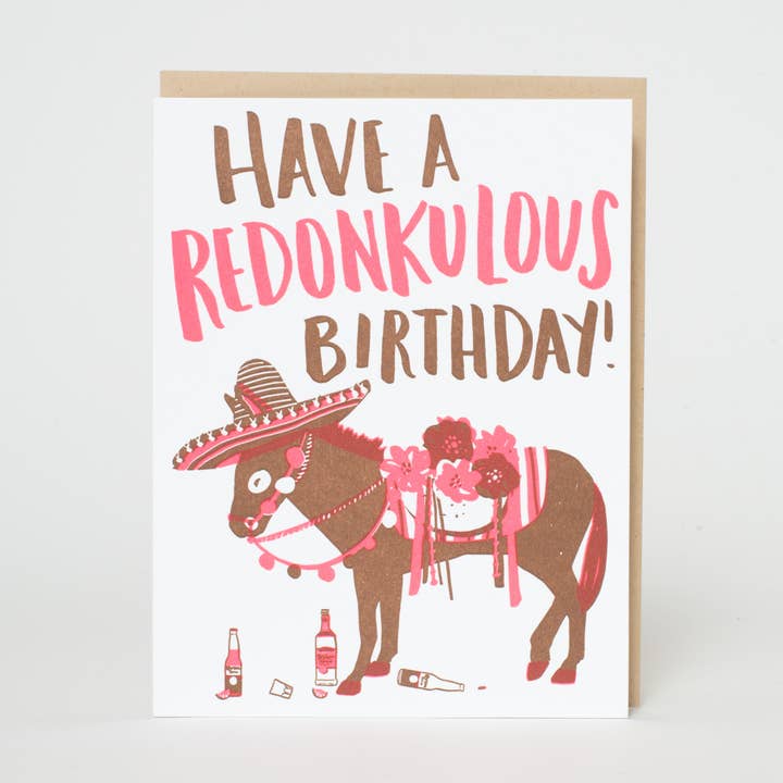Egg Press Manufacturing - Wholesale Birthday Card - Redonkulous Birthday Punny Letterpress Greeting Card by Hello!Lucky0