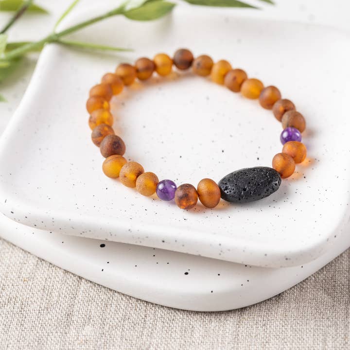 Adults | Amethyst + Raw Cognac Aromatherapy Pendant Bracelet and other Purchase Wholesale aromatherapy pendants. Free Returns & Net 60 Terms on Faire trending on Faire.